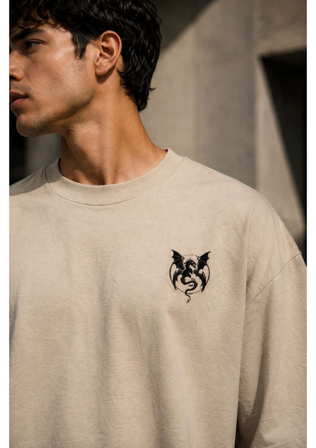 Black Dragon Printed Oversized T-Shirt