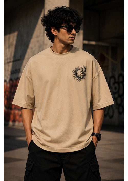 Black Fire Bird Oversized T-Shirt
